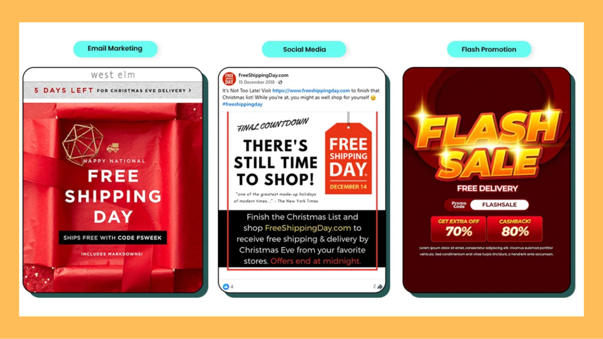 Day 5: Free shipping day, Flash sales
